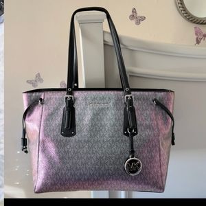 Michael Kors Collection Iridescent Pink and Gray Tote